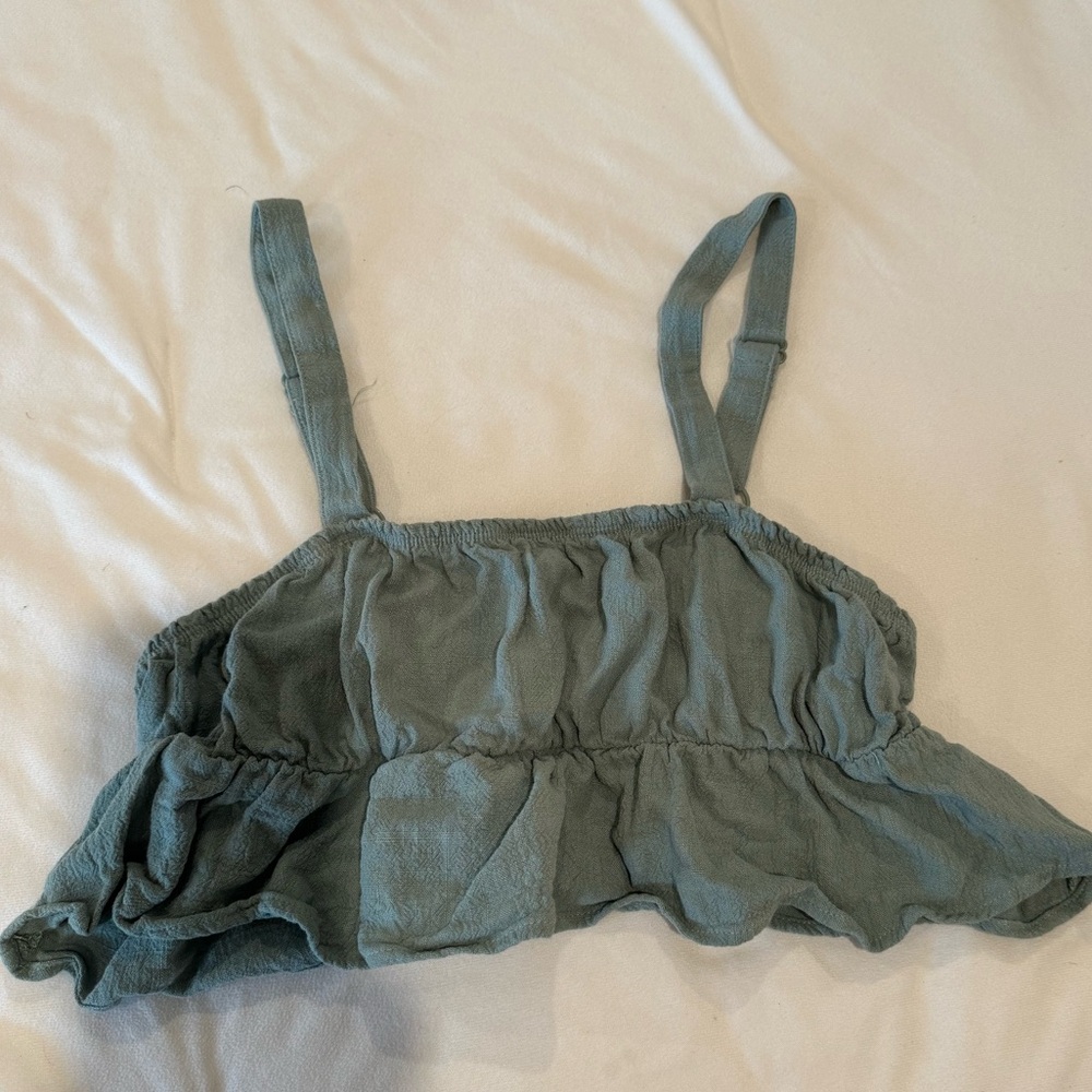 Green Cropped Tank Top